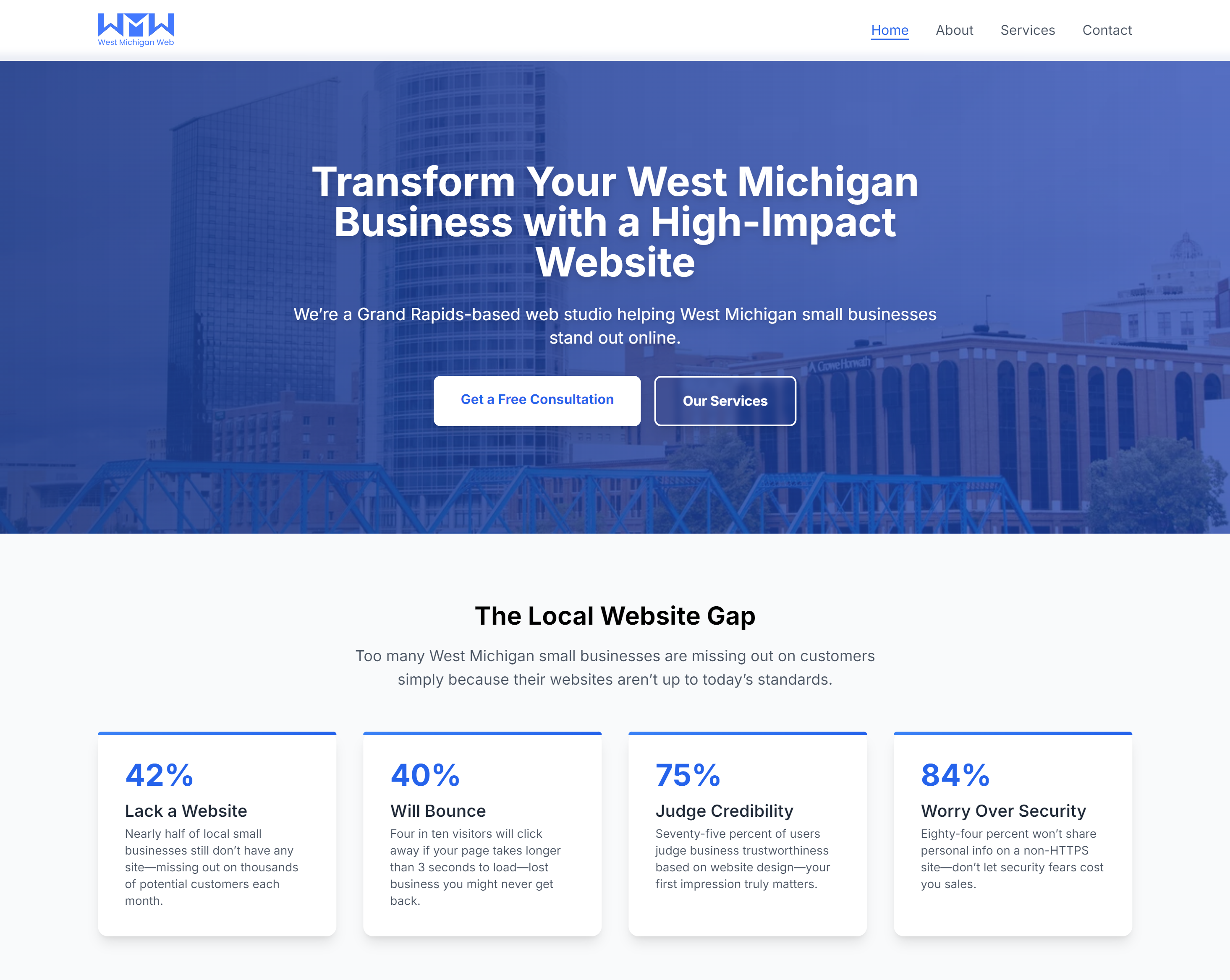 Screenshot of West Michigan Web site